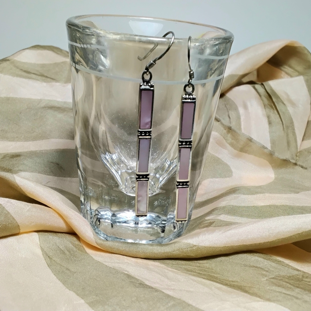 925 Silver Mother Of Pearl Dangle Earrings